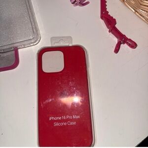 Red Silicone Case for iPhone 16 Pro Max